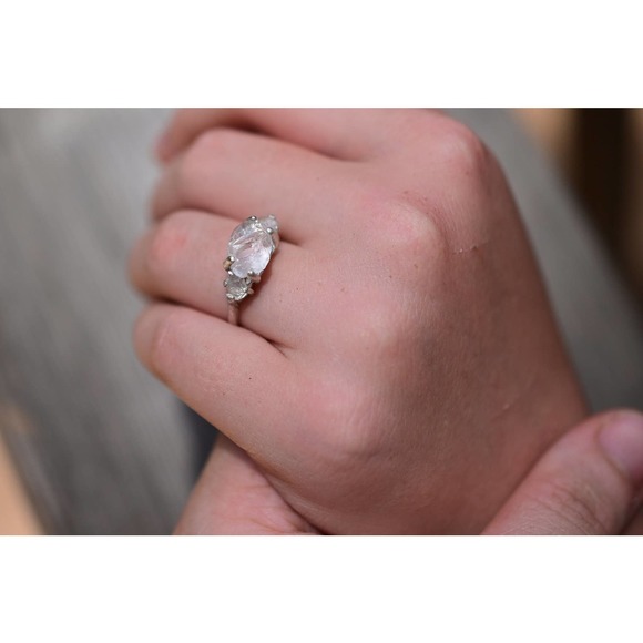Alternative Engagement Ring Raw rustic Boho Promise Ring dainty unique s… - Picture 7 of 7